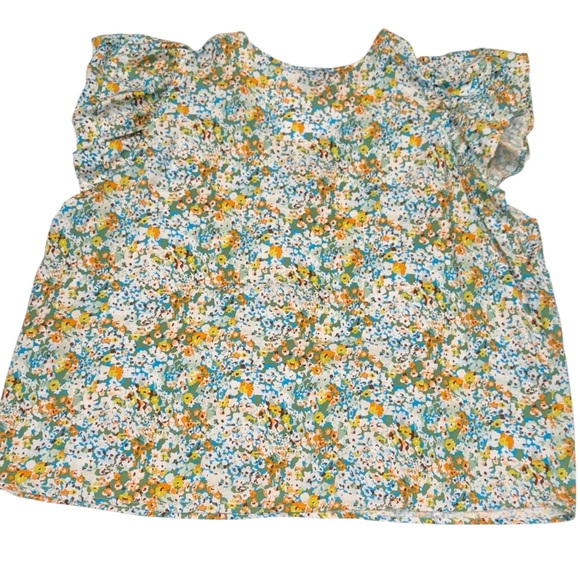 JONES NEW YORK Colorful Floral Double Ruffle Short Sleeve Blouse NWT 3X - Picture 5 of 5